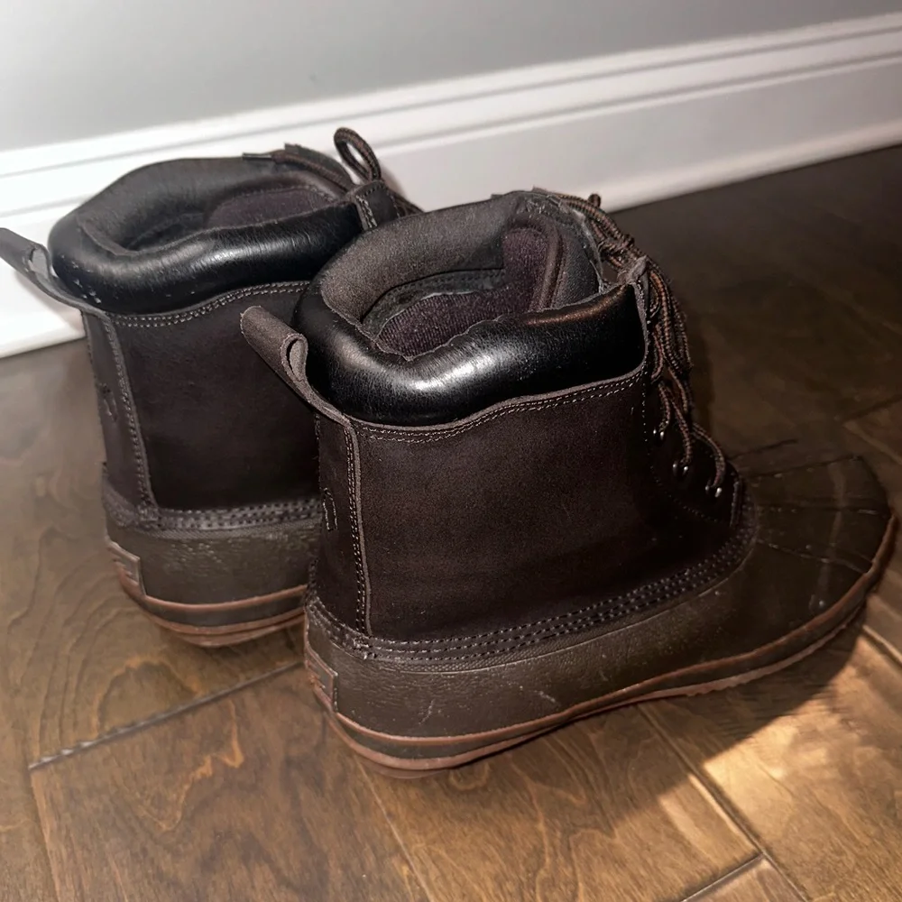 ITASCA Thinsulate 3M Waterproof Duck Boots Brown Leather Upper Size 12